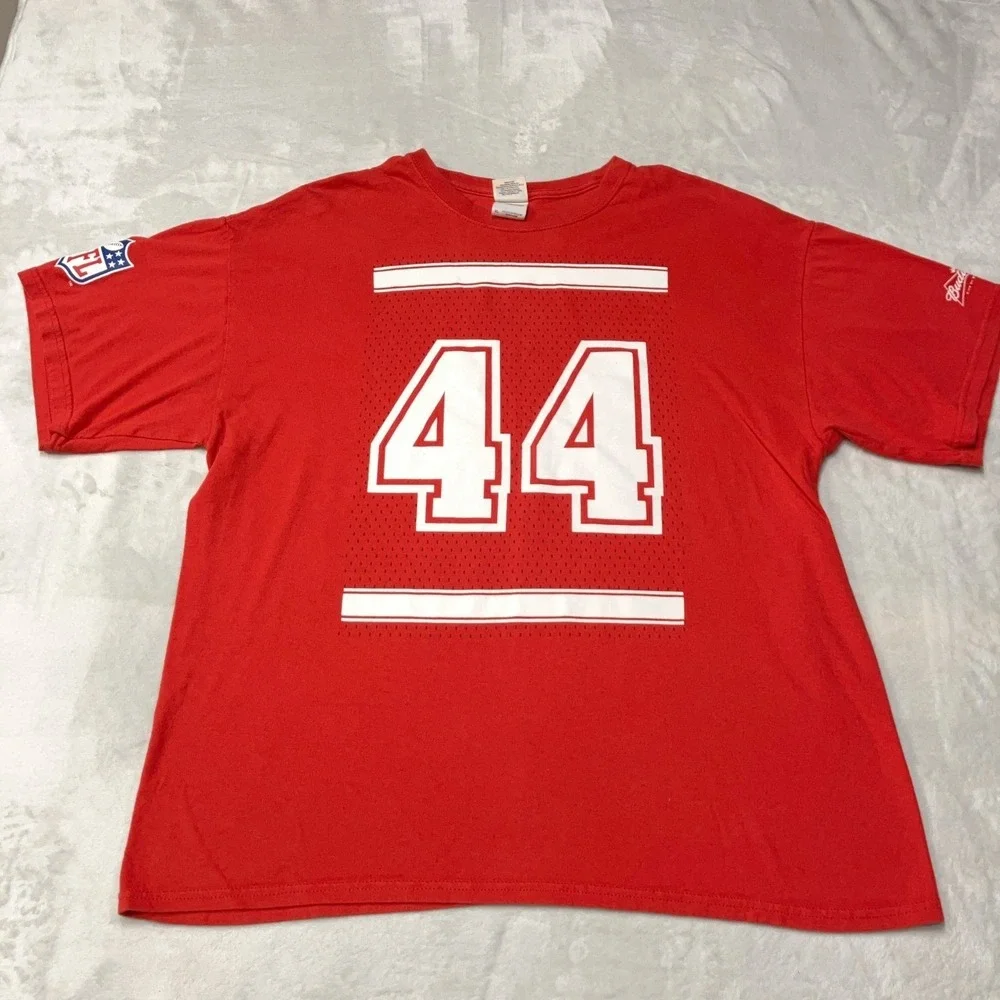 Forrest Gump 44 Budweiser Beer Football NFL T-Shirt Promo Tee Red Mens XL